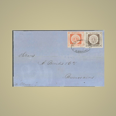 1859 - 240c vermilion & 1860 60c