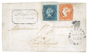 Mauritius Post Paid combination of both values of early impression