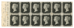 Great Britain 1840 1d black mint block of twelve